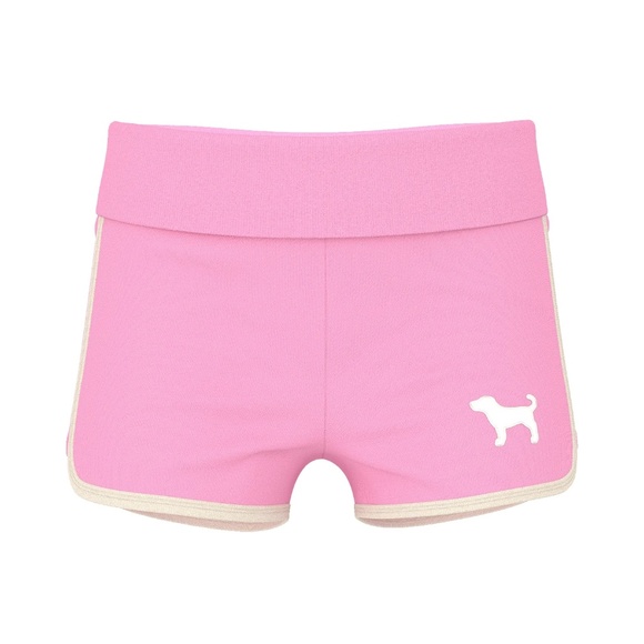 Victoria's Secret PINK Ivy Terry Foldover Shorts Pink Small NEW - Picture 2 of 4